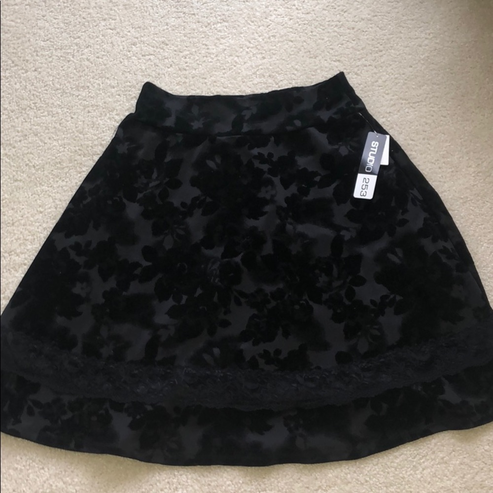 Black Velvet Lace Skirt